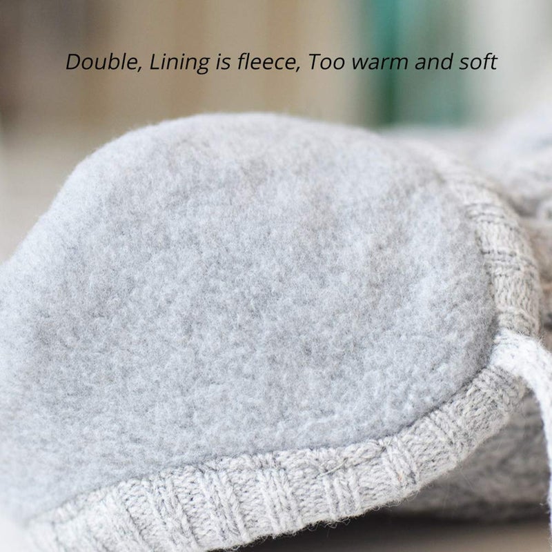 SOMALER Toddler Baby Boys Girls Winter Hat Kids Ear Flap Warm Fleece Lined Knit Beanie Fur Pom Hat - Image 4